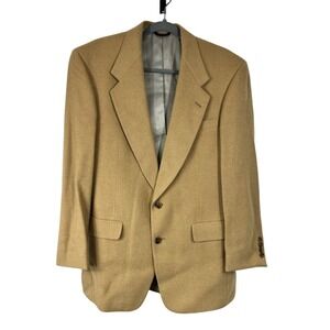 Hart Schaffer & Marx Men's 100% Camel Hair Blazer Size 40 Vintage Classic Casual